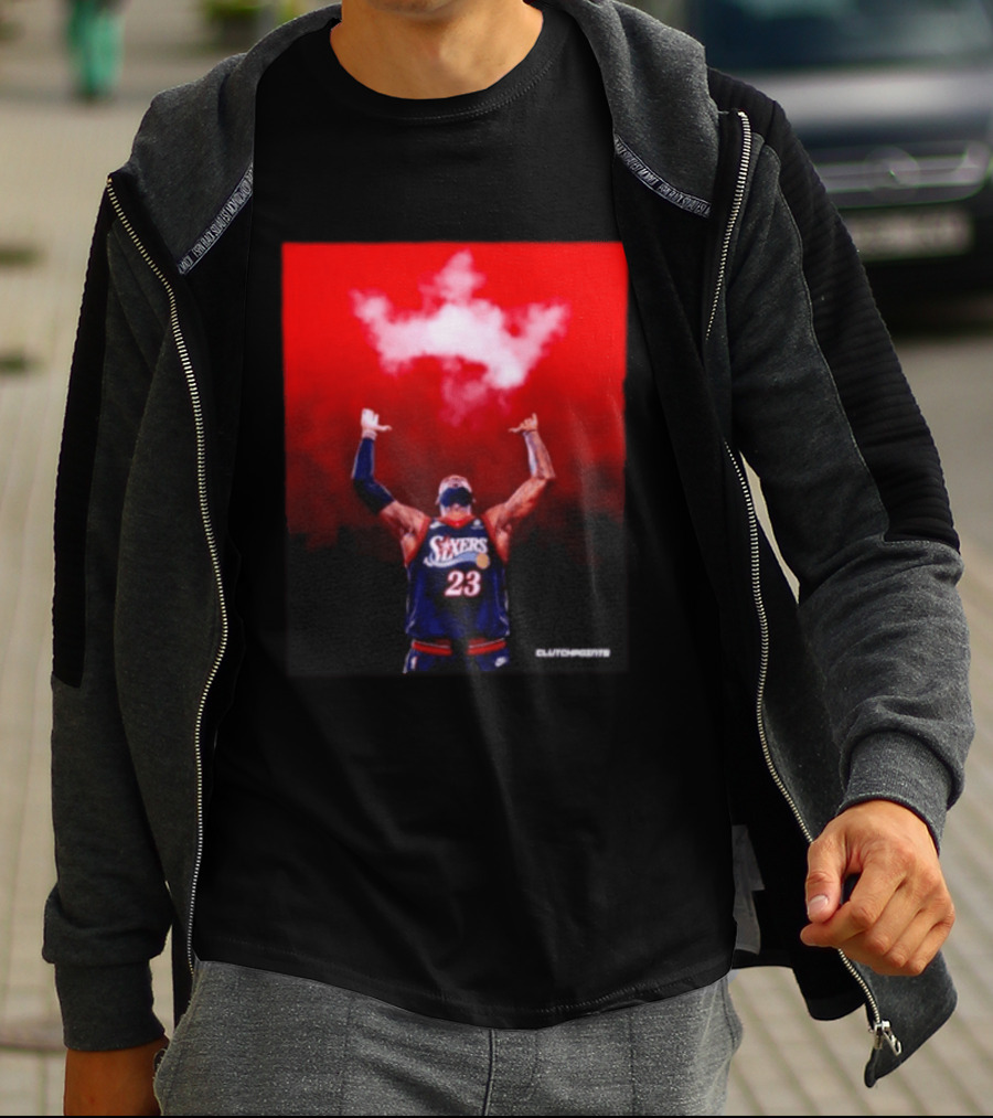 LeBron James Philadelphia 76ers No 23 ClutchPoints King Celebration T-Shirt