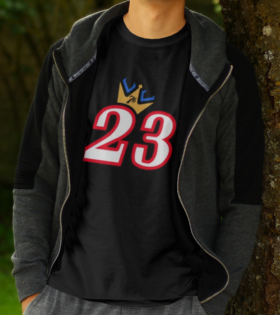 LeBron James 23 King Crown Philadelphia 76ers T-Shirt