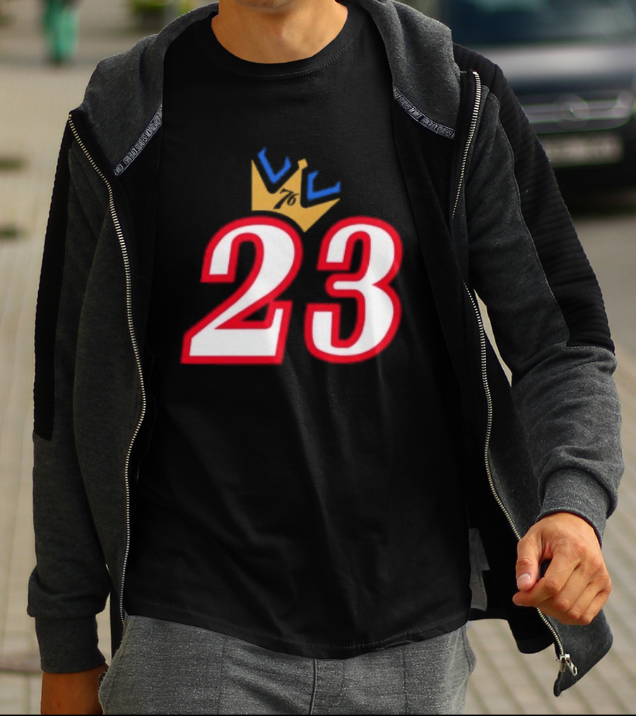 LeBron James 23 King Crown Philadelphia 76ers T-Shirt