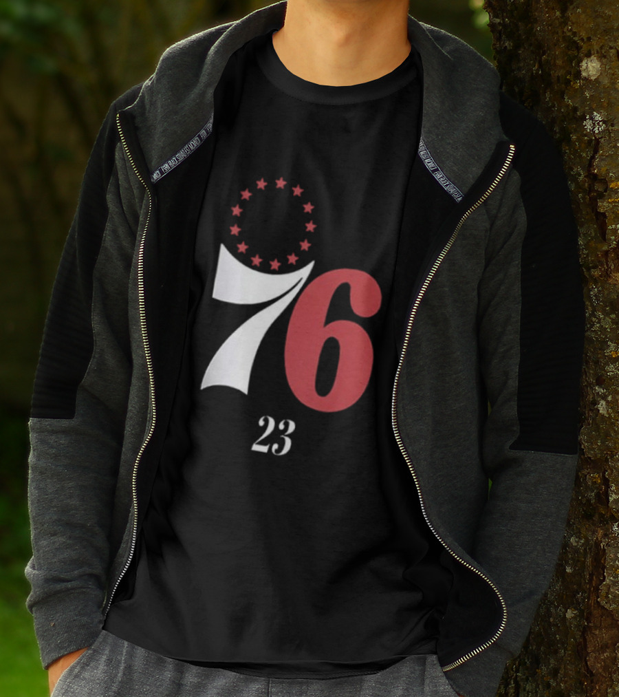 LeBron James Philadelphia 76ers Red In The Paint 23 Number 76 Stars T-Shirt