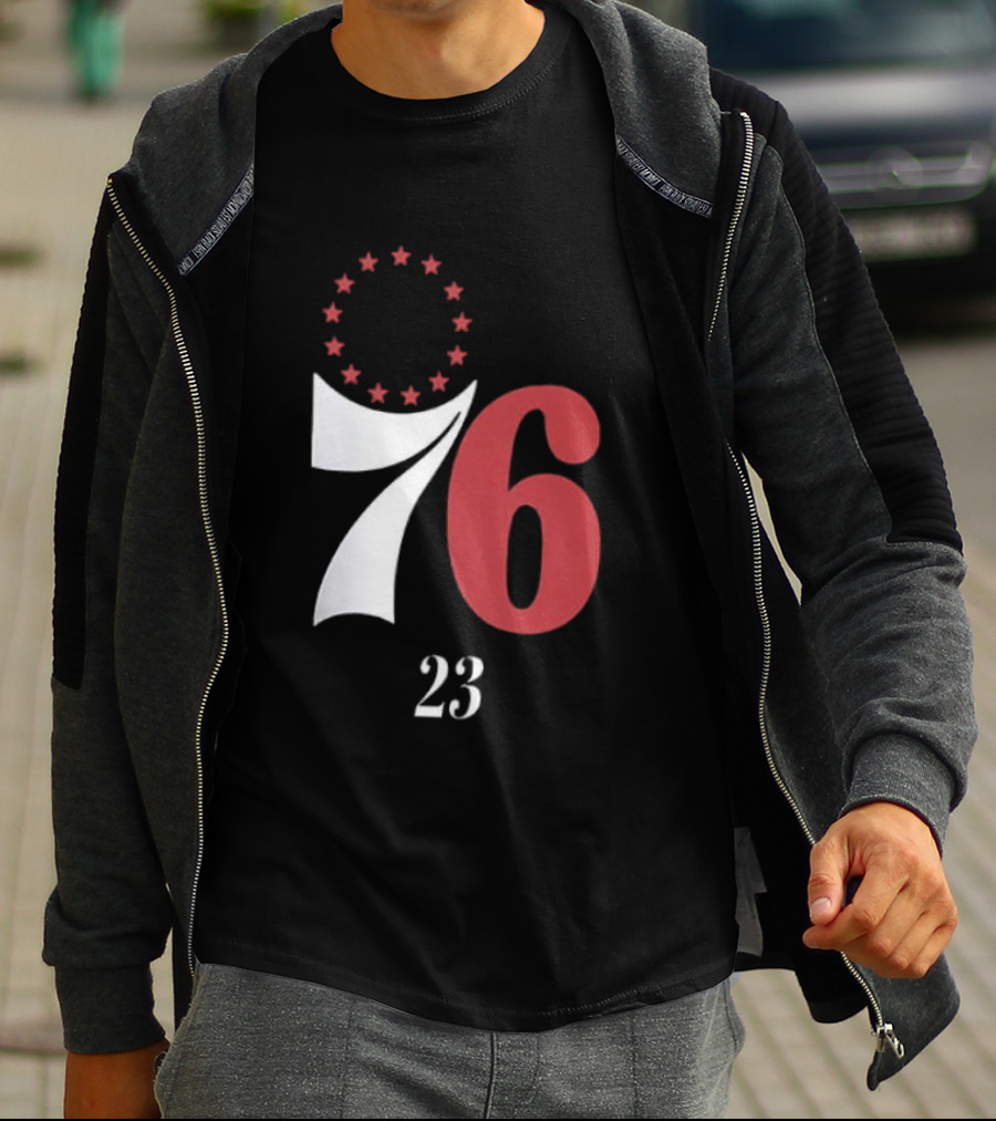 LeBron James Philadelphia 76ers Red In The Paint 23 Number 76 Stars T-Shirt