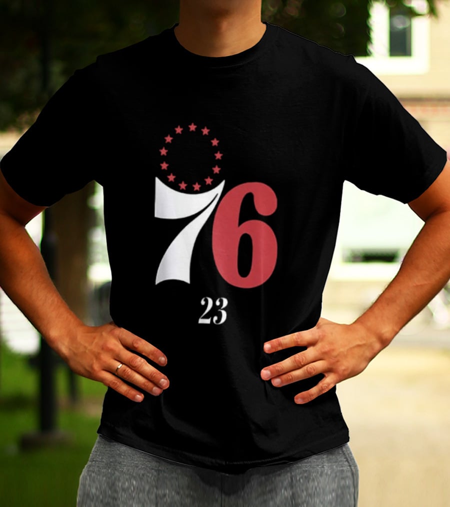 LeBron James Philadelphia 76ers Red In The Paint 23 Number 76 Stars T-Shirt