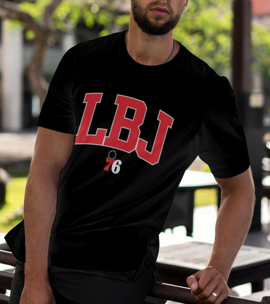 LeBron James LBJ Philadelphia 76ers 76 Royal Varsity Initials T-Shirt