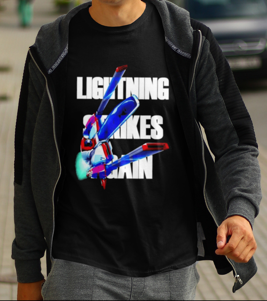 Lightning Strikes Again Gundam Mecha Robot T-Shirt