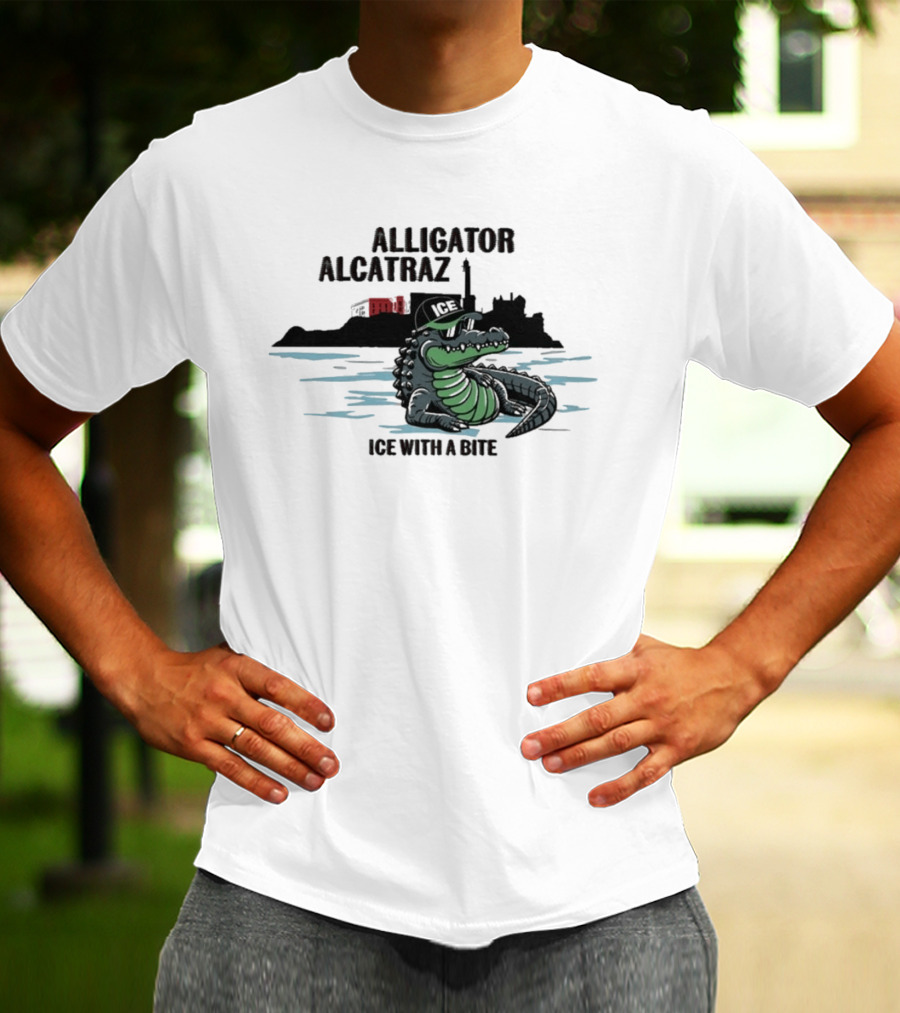 Alligator Alcatraz Ice With A Bite Chilling Reptile At San Francisco Bay T-Shirt