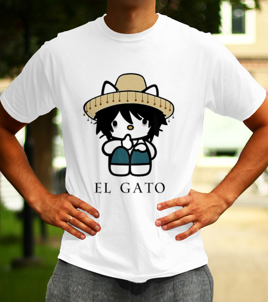 El Gato Hello Kitty L Lawliet Crossover With Sombrero T-Shirt