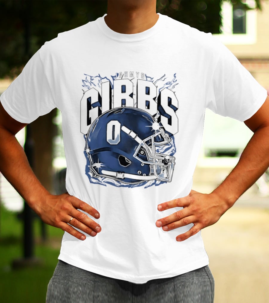 Jahmyr Gibbs 0 Detroit Lions Football Helmet 2026 GIBBS T-Shirt