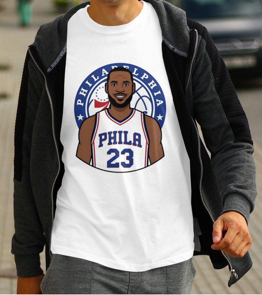 King James Philadelphia Phila 23 Basketball 76ers Star T-Shirt