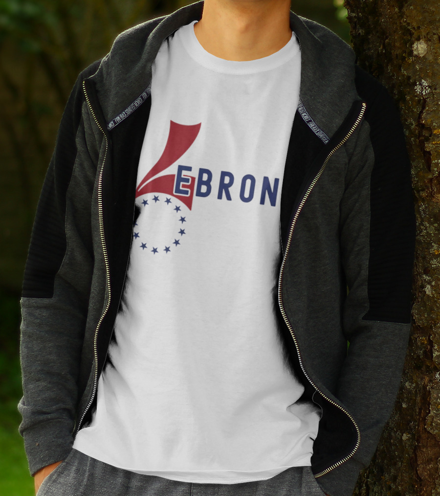 Lebron Stars Circle Red Blue буквенный логотип 76 Ers T-Shirt