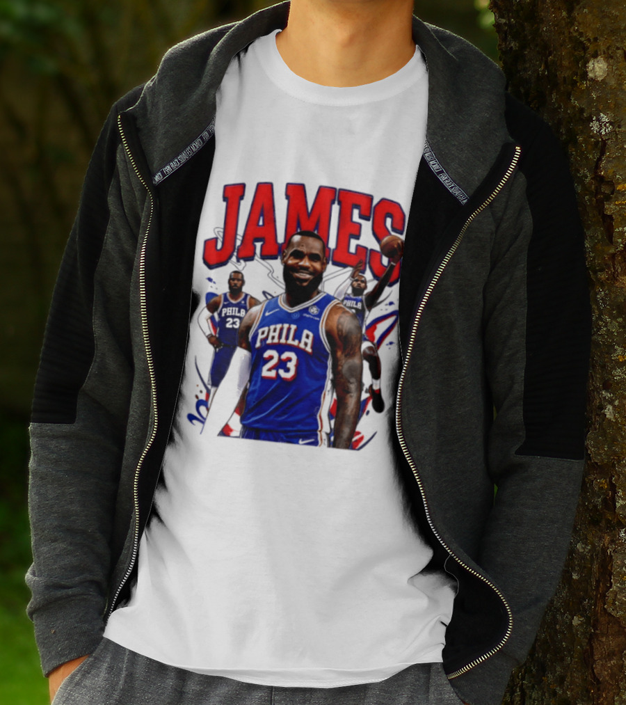 Philadelphia 76ers LeBron James 2026 Basketball Player T-Shirt