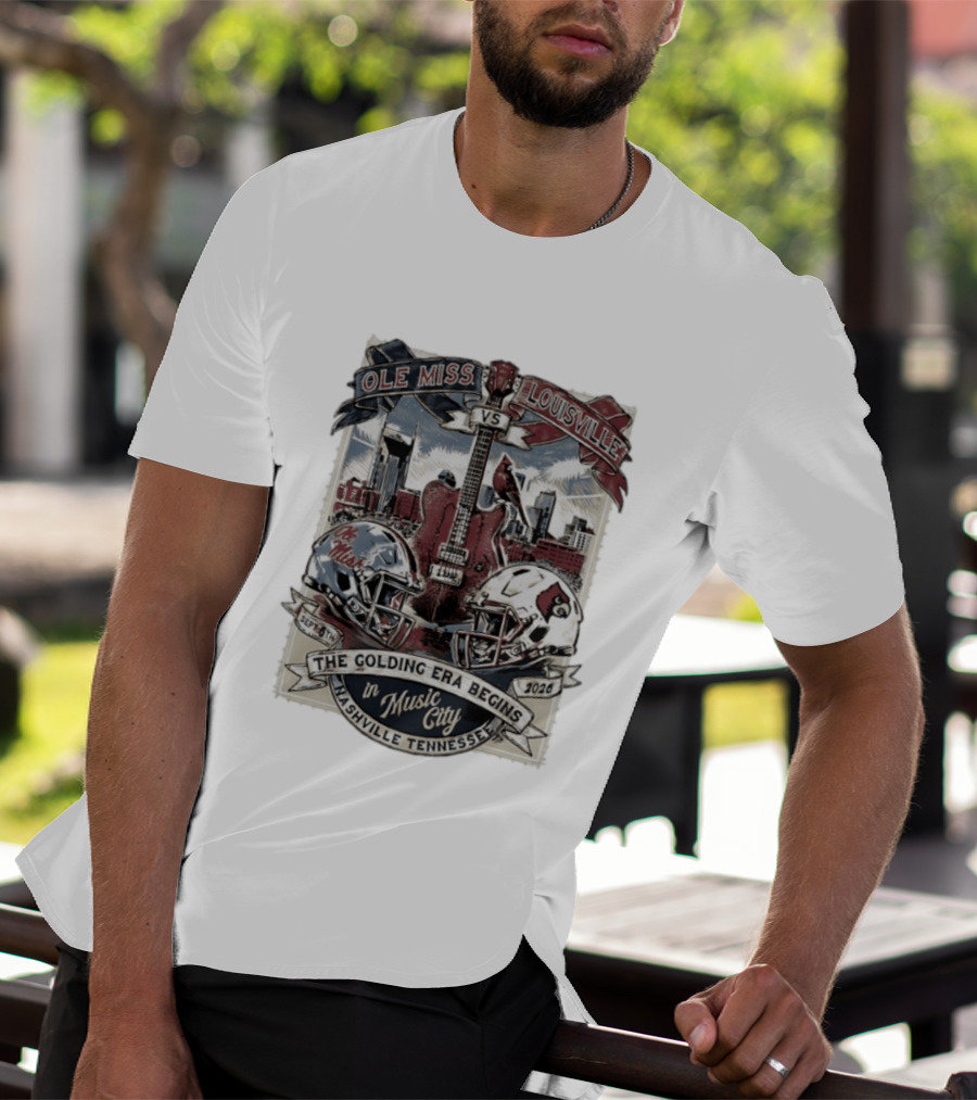 Ole Miss Vs Louisville September 6th 2026 The Golding Era Begins In Music City Nashville Tennessee T-Shirt