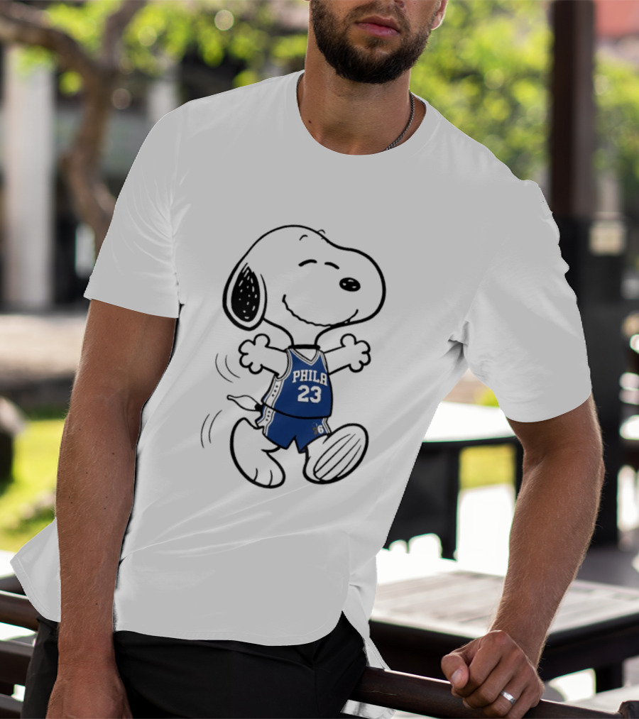 Snoopy Philly 23 Basketball Peanuts X LeBron James Philadelphia Sixer T-Shirt