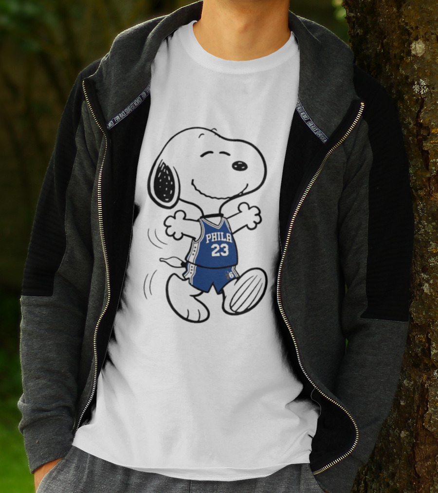 Snoopy Philly 23 Basketball Peanuts X LeBron James Philadelphia Sixer T-Shirt