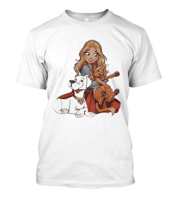 Supergirl Krypto Streaky Cartoon Characters Fun T-Shirt