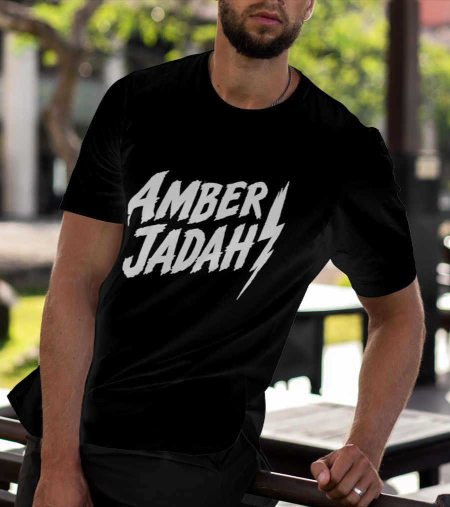 Amber Jadah Lightning Bold Text With Iconic Bolt T-Shirt