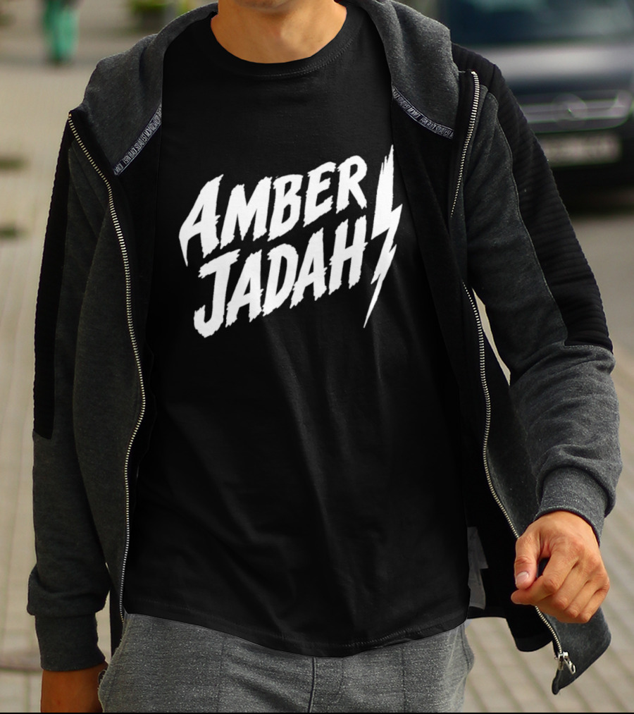 Amber Jadah Lightning Bold Text With Iconic Bolt T-Shirt