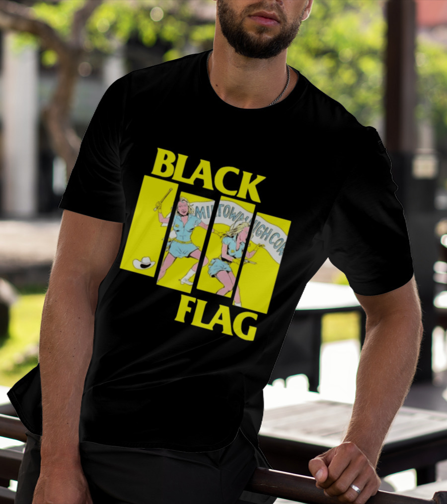 Black Flag Midtown High Comix Punk Rock Mid 20th Century T-Shirt