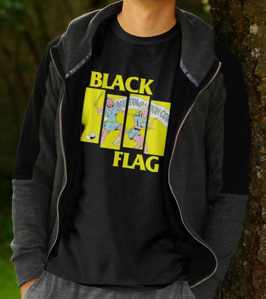 Black Flag Midtown High Comix Punk Rock Mid 20th Century T-Shirt