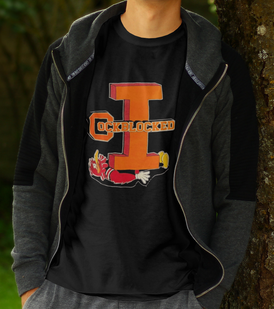 Cockblocked Illinois Fighting Illini Big I Defeat T-Shirt