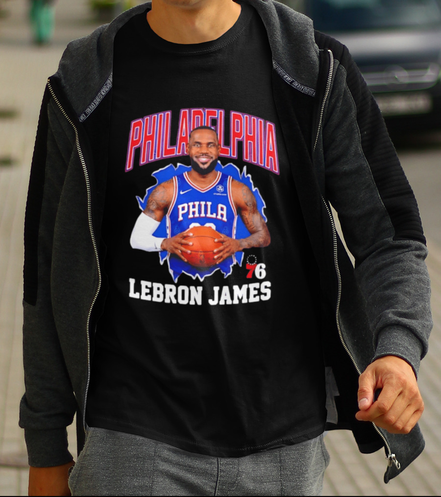 Philadelphia 76ers LeBron James Basketball Jersey Fan T-Shirt
