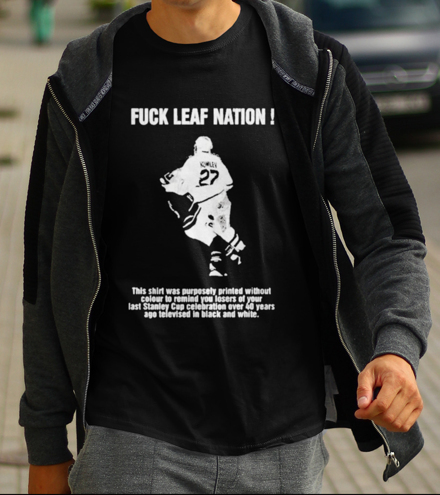 Fuck Leaf Nation Komley 27 Vintage Hockey Fan T-Shirt