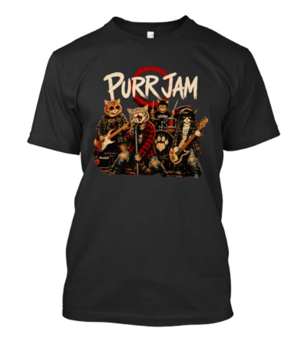 Purr Jam Cat Rock Band Caturday Meowshall Cat Head Marshall Amps T-Shirt
