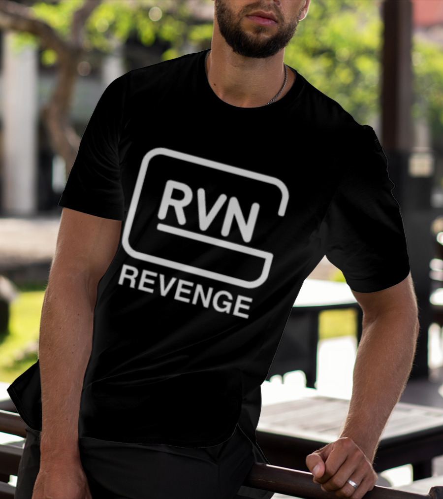 Revenge Store RVN White Text Splat Black T-Shirt