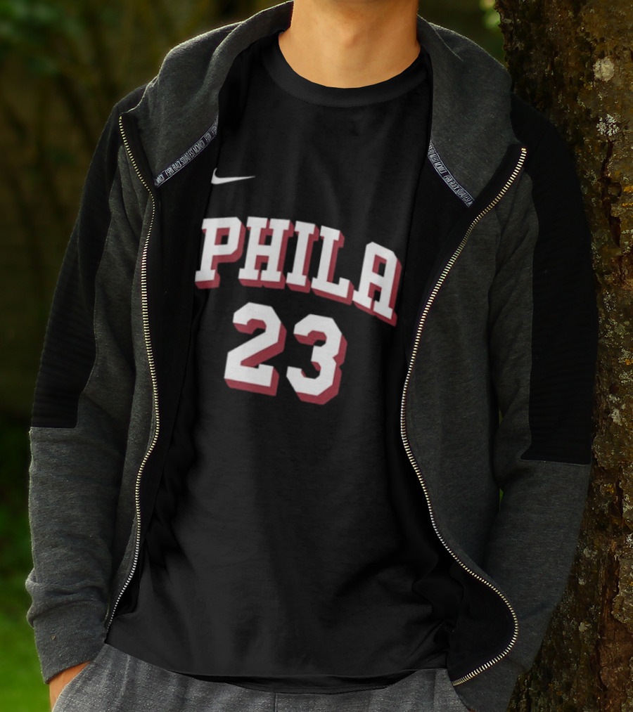 LeBron James 23 Phila 76ers Name Number Royal Nike T-Shirt