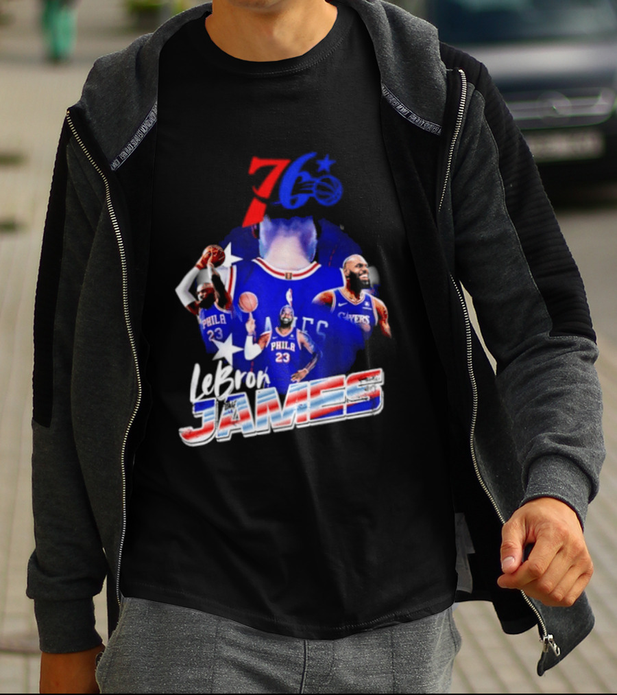 LeBron James Philadelphia 76ers 23 Player Collage T-Shirt