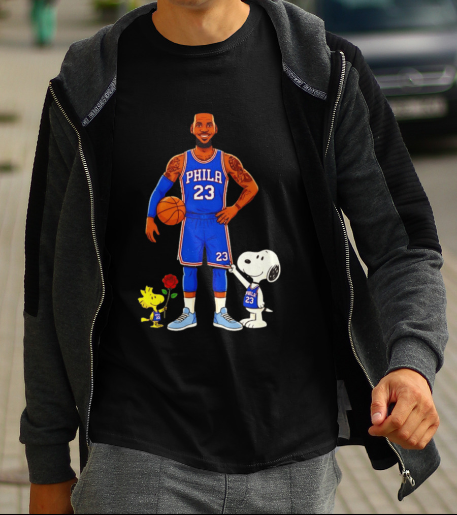 LeBron James Snoopy Woodstock Philadelphia Phila 23 Basketball T-Shirt