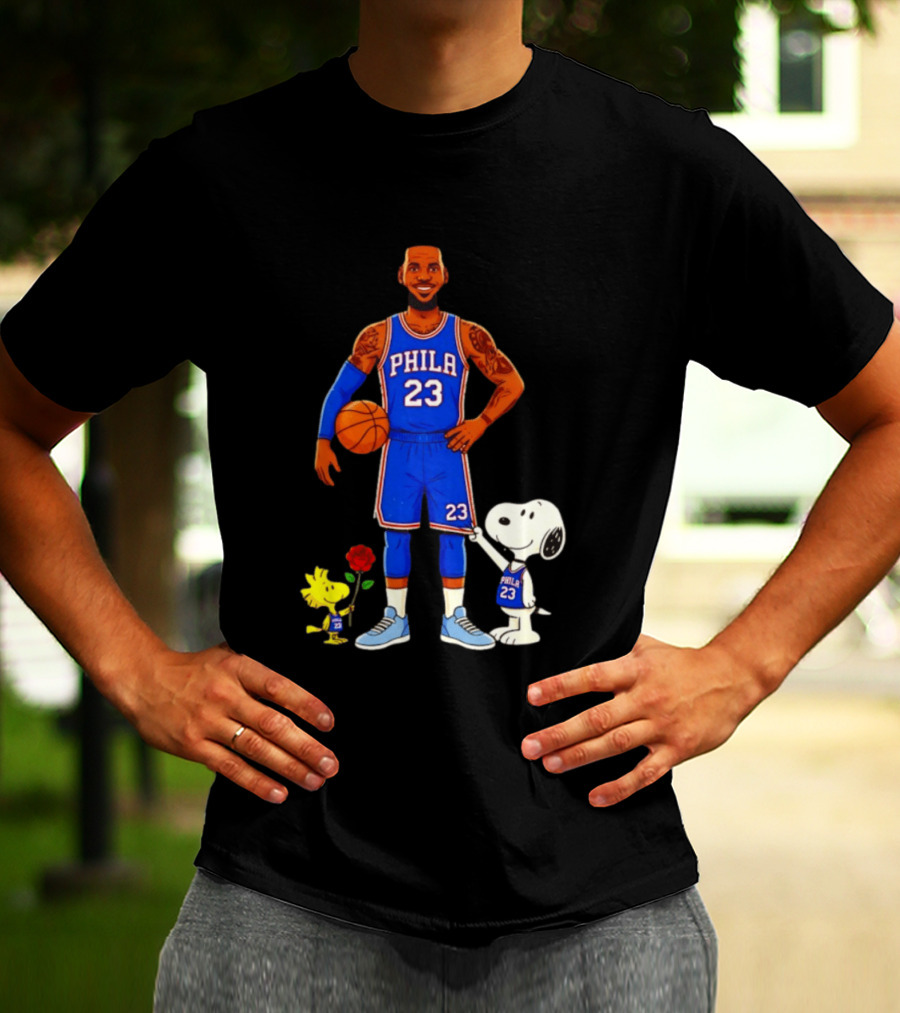 LeBron James Snoopy Woodstock Philadelphia Phila 23 Basketball T-Shirt