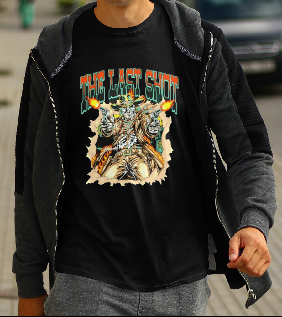 The Last Shot Cowboy Skeleton Western Gunslinger T-Shirt