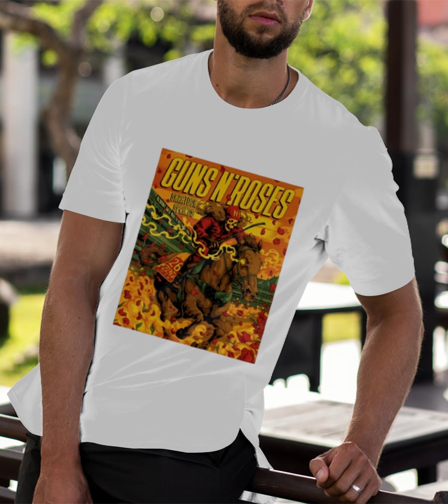 Guns N' Roses Saratoga Springs July 26 2026 Equestrian Skull Rider NY Event T-Shirt