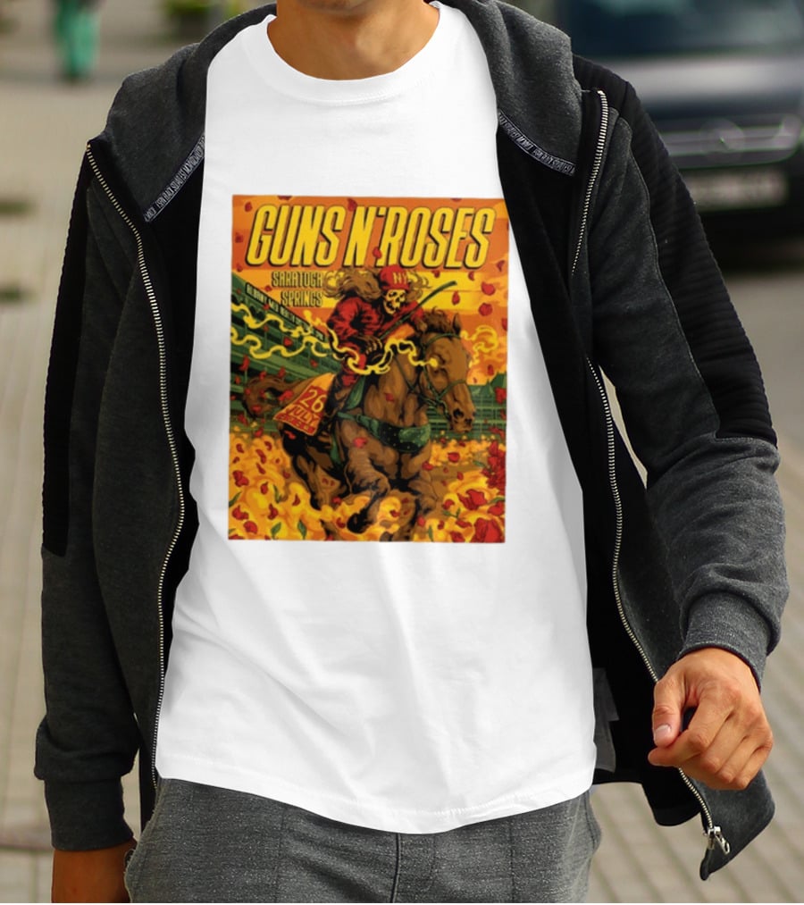 Guns N' Roses Saratoga Springs July 26 2026 Equestrian Skull Rider NY Event T-Shirt