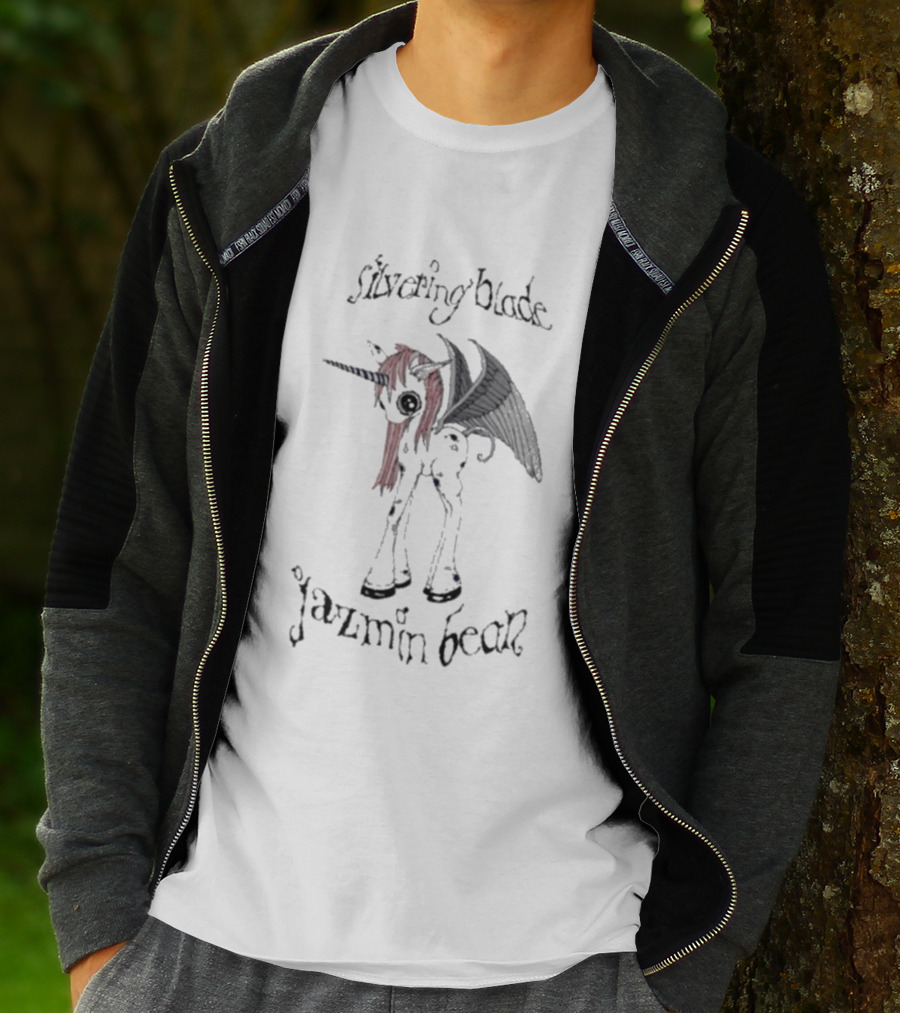 Jazmin Bean Silvering Blade Unicorn With Wings T-Shirt
