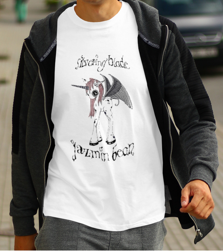 Jazmin Bean Silvering Blade Unicorn With Wings T-Shirt