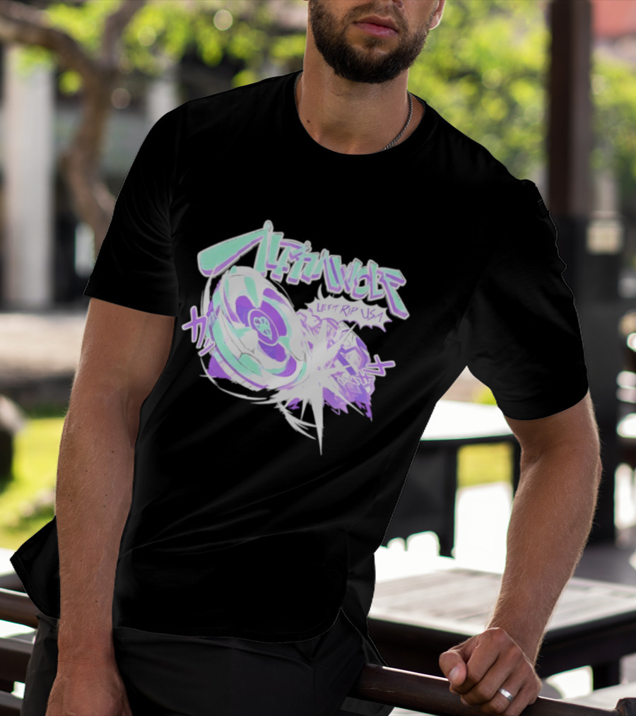 Alpha Wolf Left Rip USA Beyblade Anime Burst T-Shirt