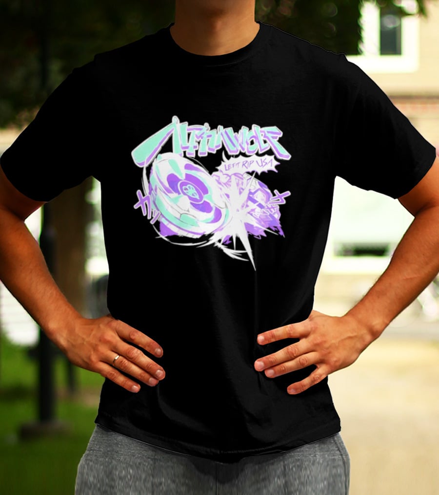 Alpha Wolf Left Rip USA Beyblade Anime Burst T-Shirt