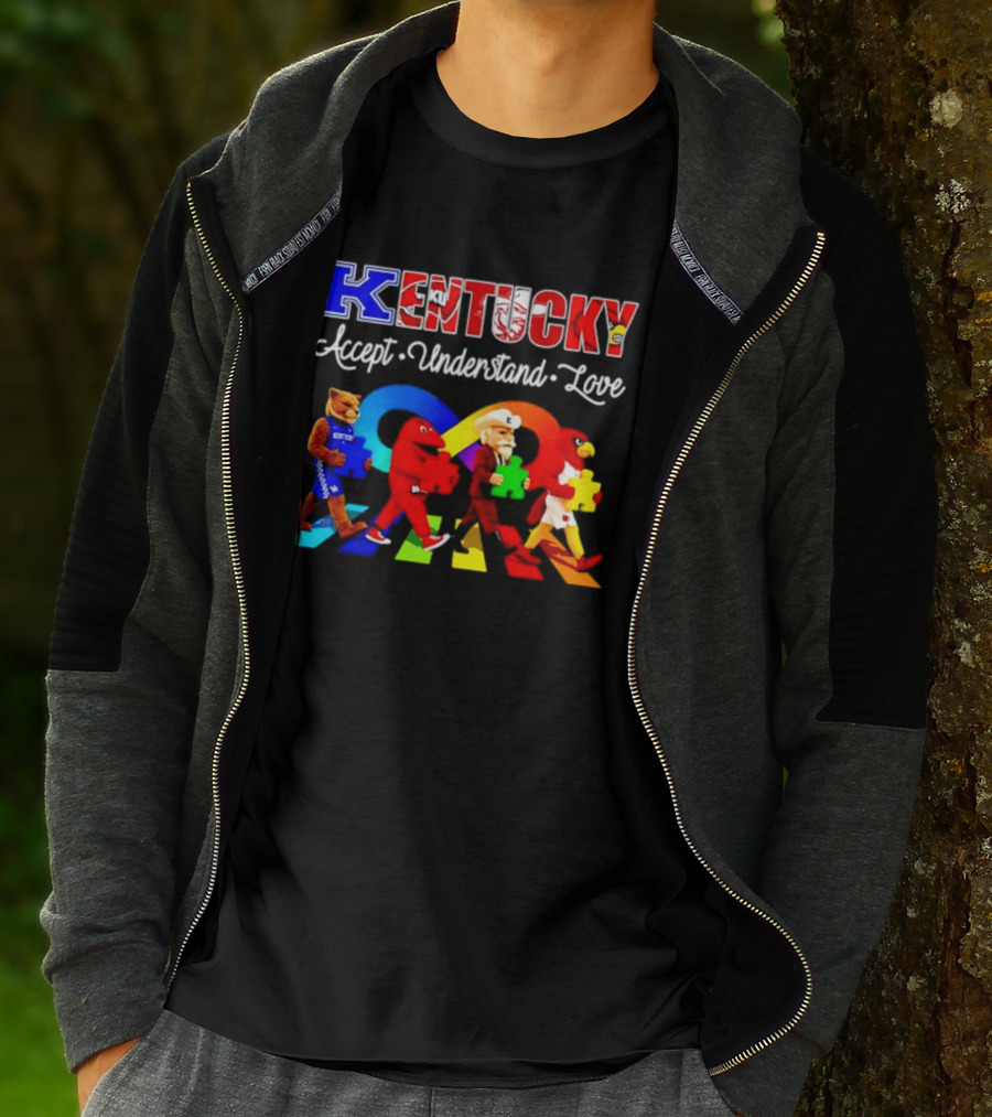 Kentucky Accept Understand Love Louisville Cardinals Puzzle Piece Parade T-Shirt