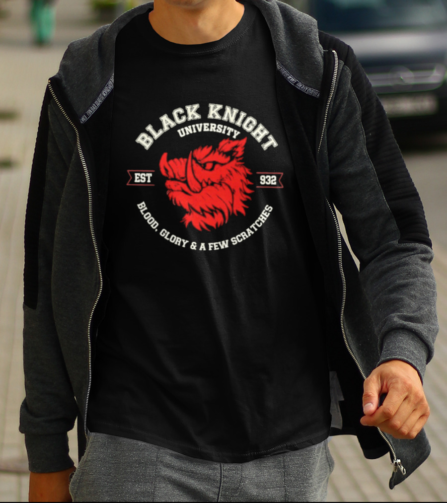 Black Knight University Est 932 Blood Glory And A Few Scratches T-Shirt