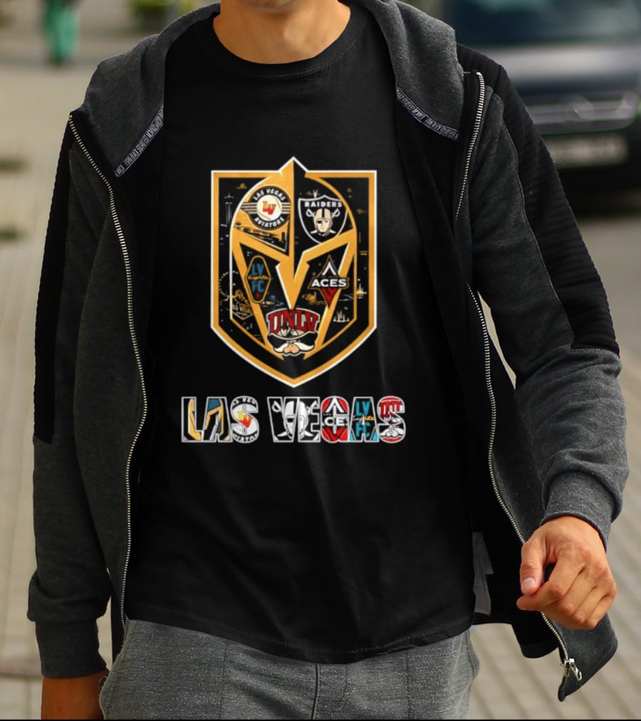 Las Vegas Aviators Raiders Lights FC Aces UNLV Collaboration Emblems T-Shirt