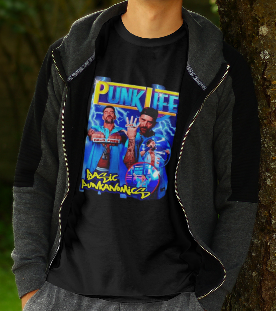 Punk Life Basic Punkanomics Drug Free CM Punk T-Shirt