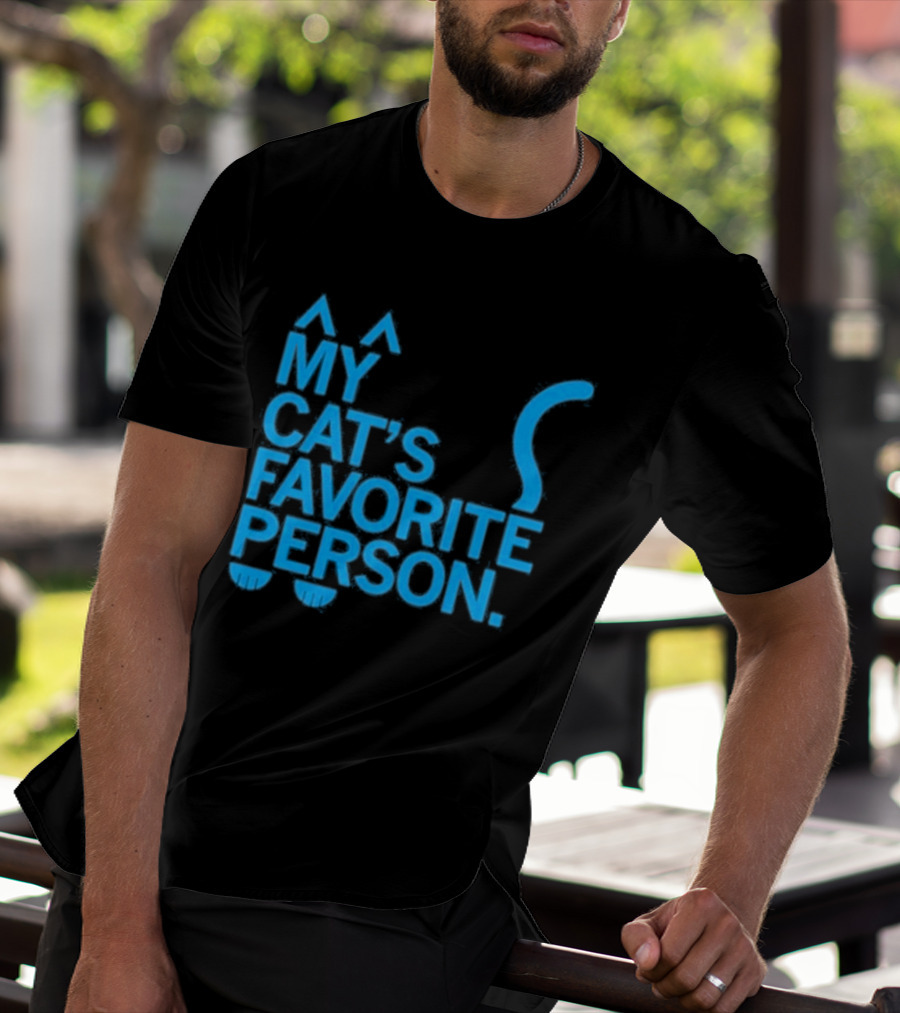 My Cat's Favorite Person Cat Ears And Tail Blue T-Shirt