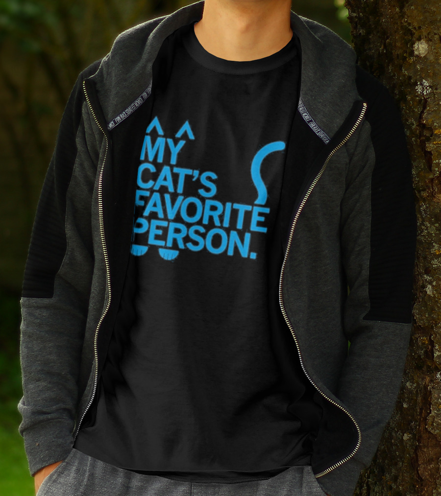 My Cat's Favorite Person Cat Ears And Tail Blue T-Shirt