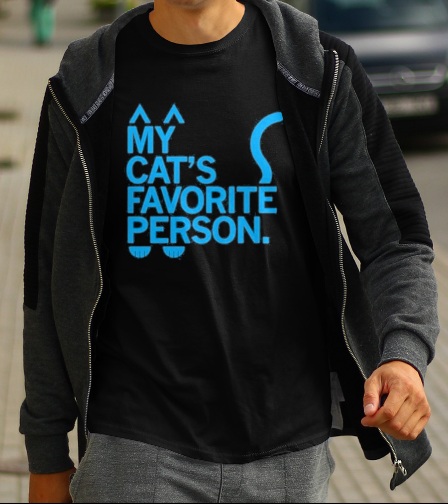 My Cat's Favorite Person Cat Ears And Tail Blue T-Shirt