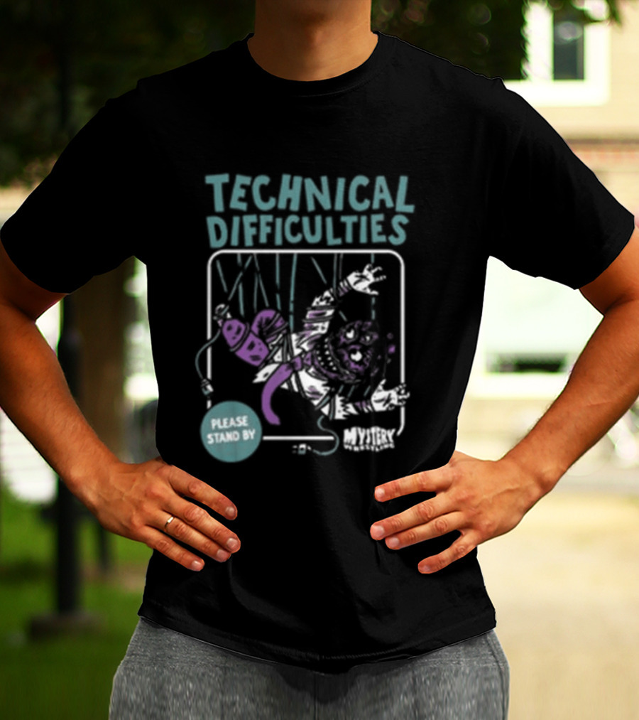 Technical Difficulties Mystery Wrestling Shop Villain Embrace Studio 54 T-Shirt