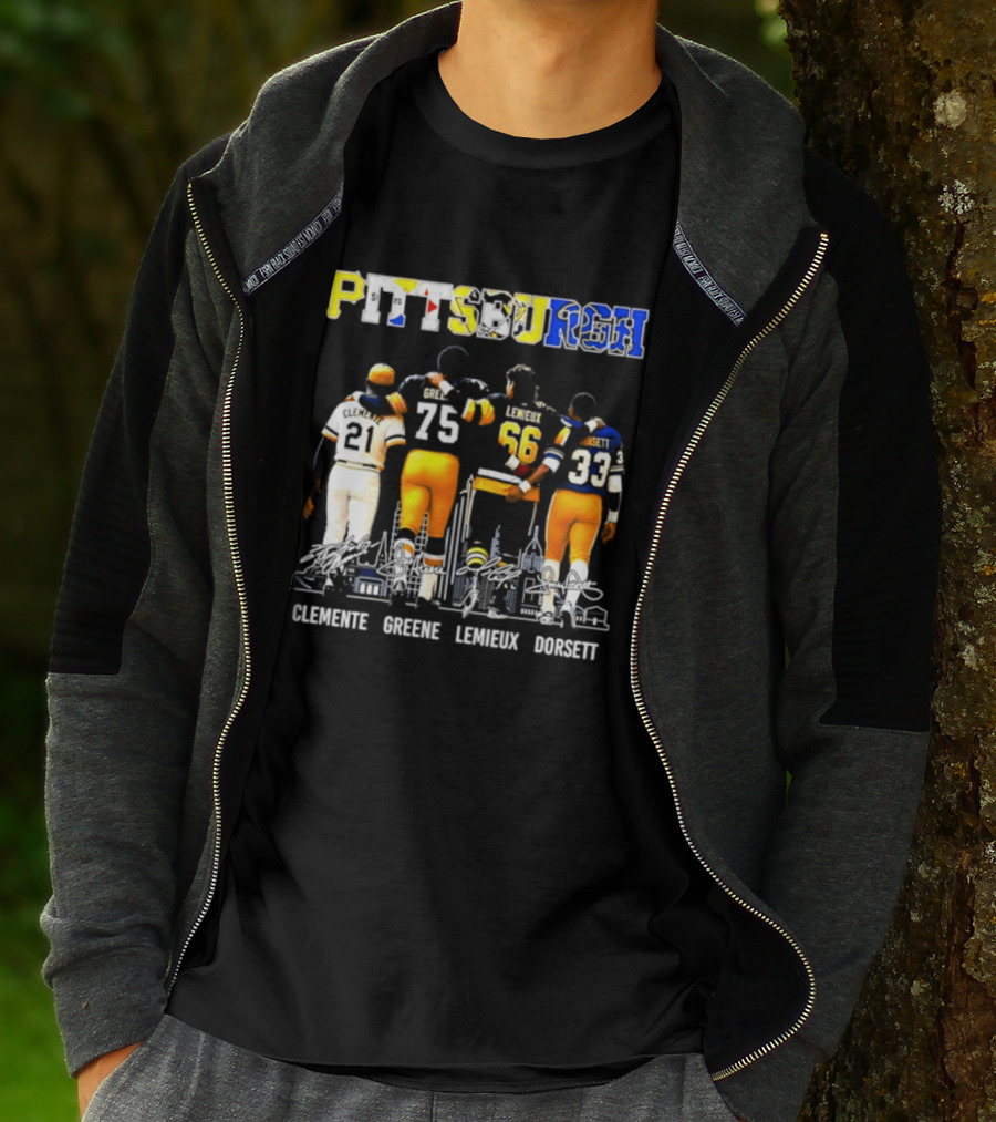 Pittsburgh Sports Legends Clemente Greene Lemieux Dorsett T-Shirt