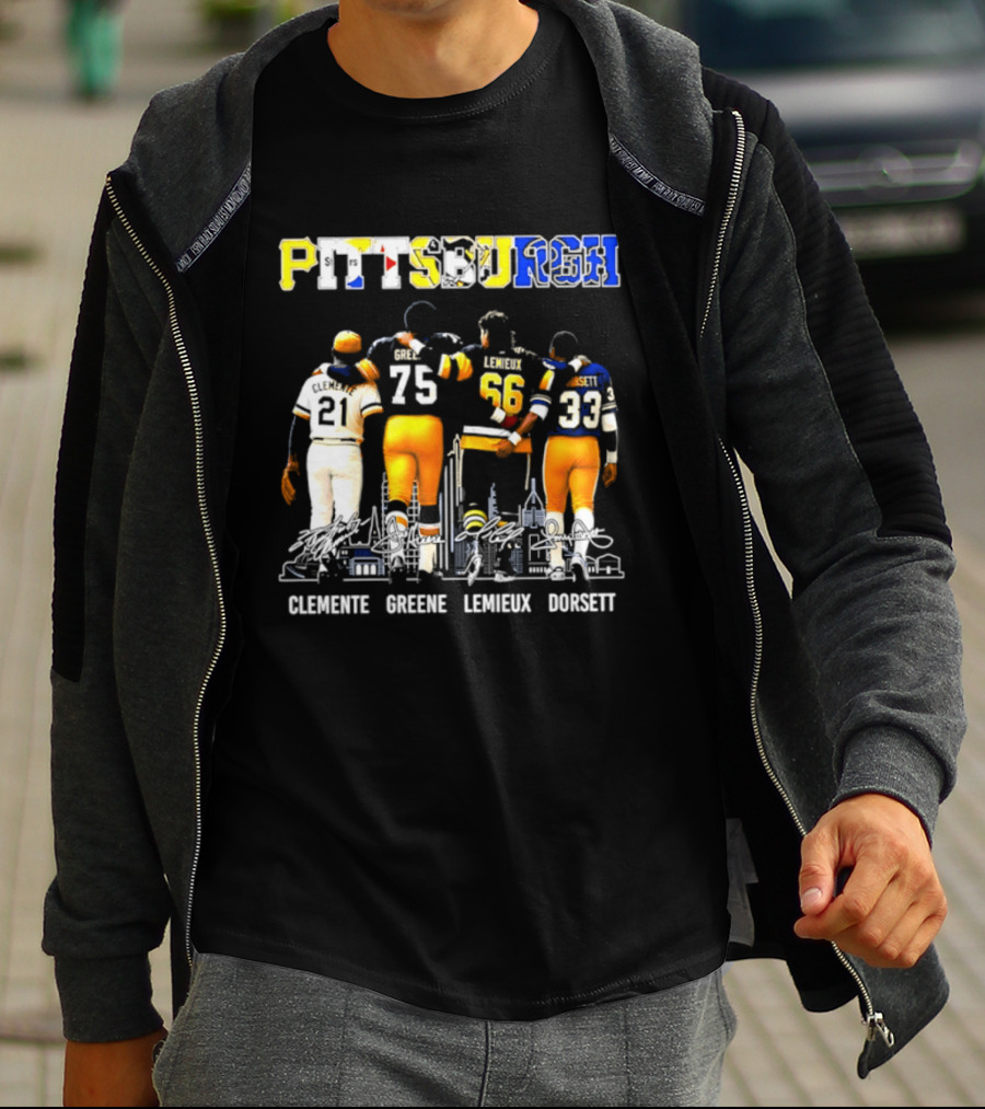 Pittsburgh Sports Legends Clemente Greene Lemieux Dorsett T-Shirt