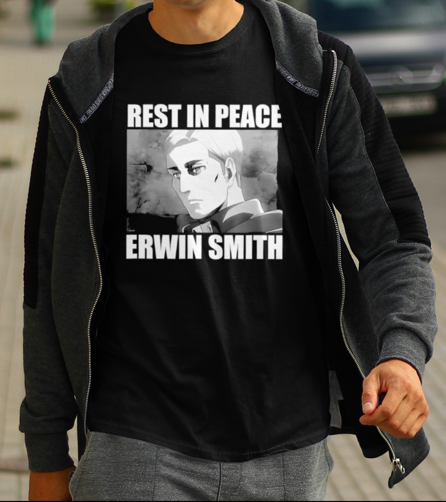 Rest In Peace Erwin Smith Anime Tribute Wings T-Shirt