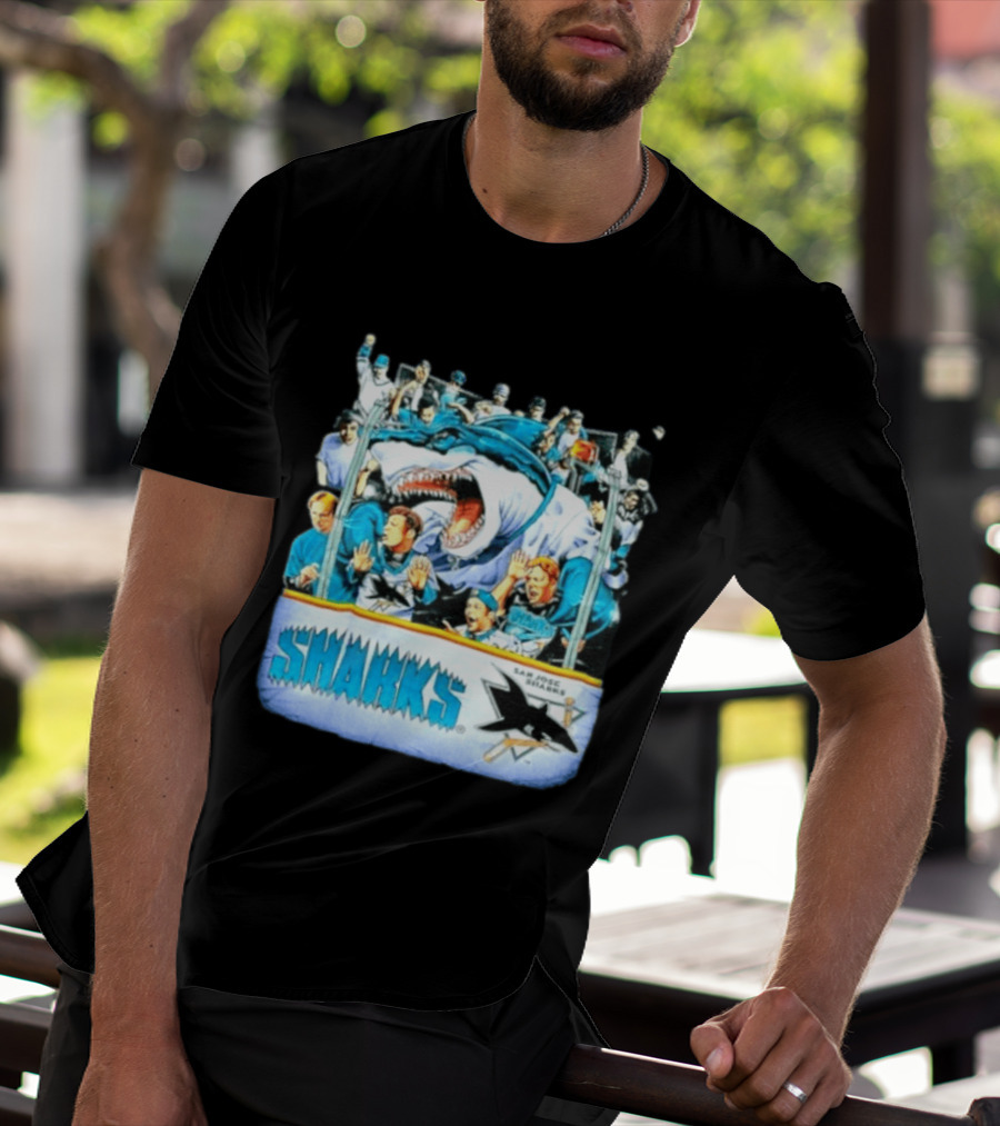 San Jose Sharks NHL Shark Attack Fans Ice Hockey T-Shirt